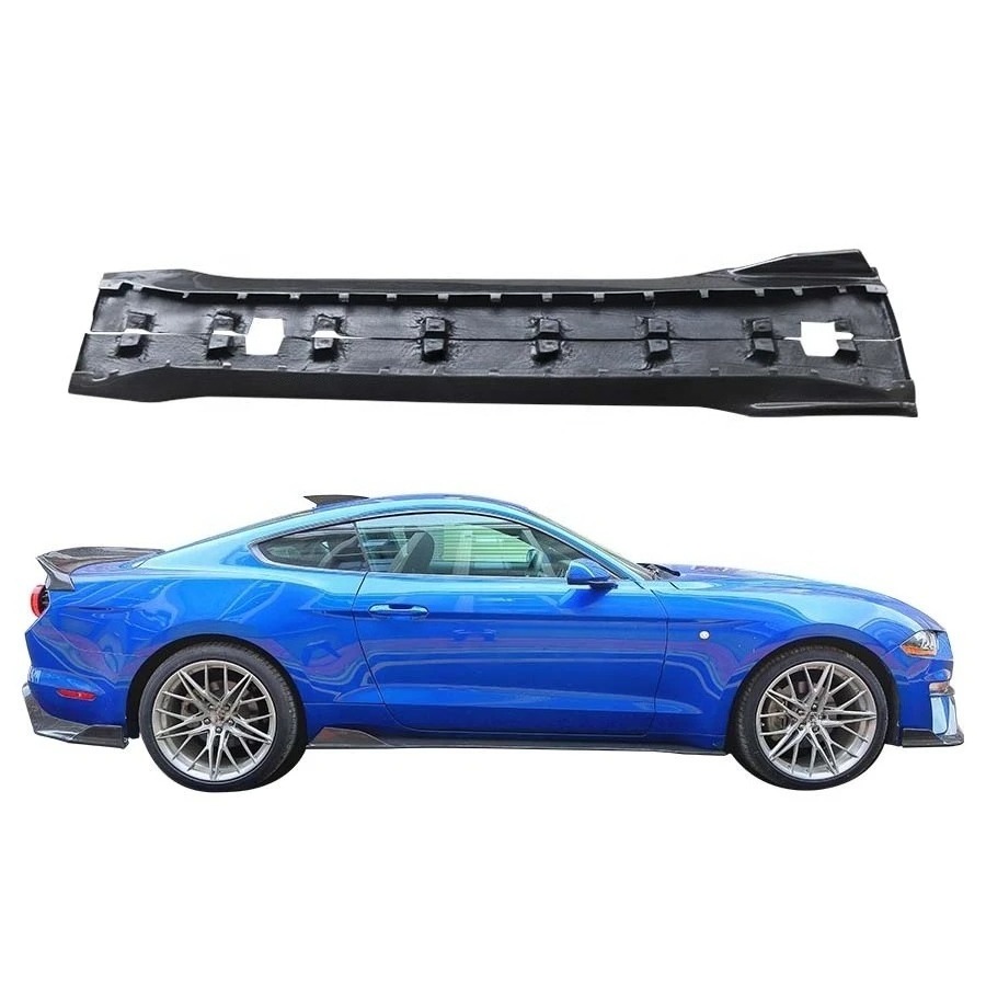 For  Mustang Stylish Upgrade Carbon Fiber Body Kit Includes Side Skirts and Rocker OEM Bumper with New Stylish Bumper